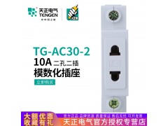 天正TG/AC30-2 10A模数化插座模块配电箱导轨式电源二插座单相220